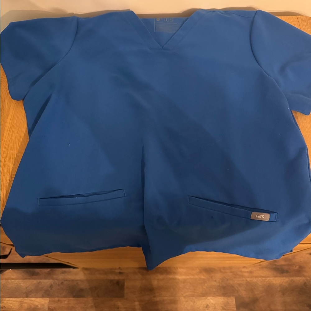 Figs Royal Blue Technical Scrub Top